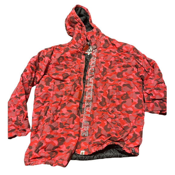 Bape Other - Vintage 2000s BOOT A Bathing Ape Bape Snowboarding Jacket Army Camo 2XL VTG Red